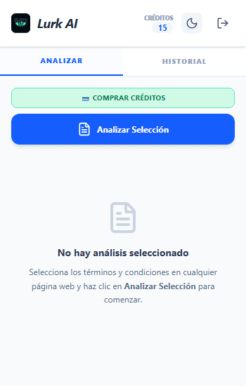 Lurke AI Chrome extension interface